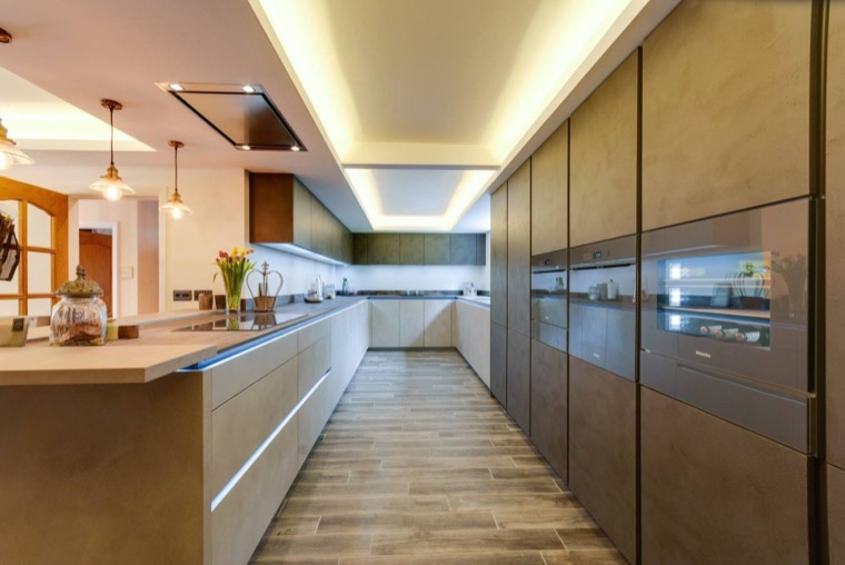 Kitchen with LED cove lighting installed by John